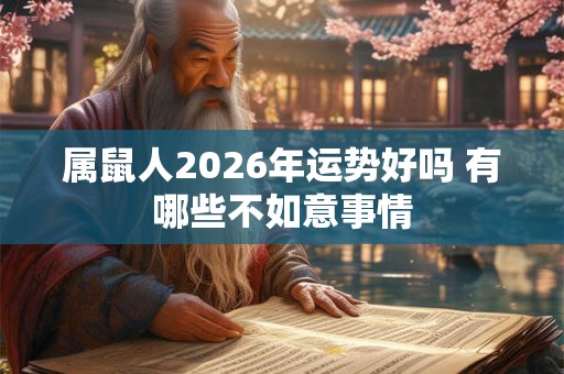 属鼠人2026年运势好吗 有哪些不如意事情