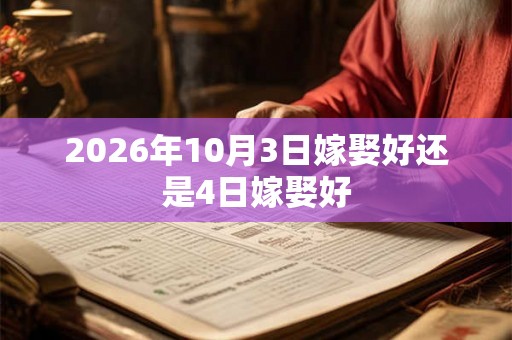 2026年10月3日嫁娶好还是4日嫁娶好