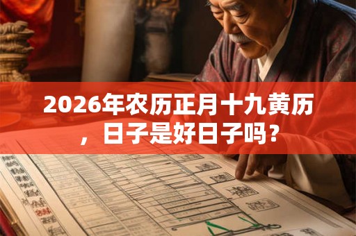 2026年农历正月十九黄历，日子是好日子吗？