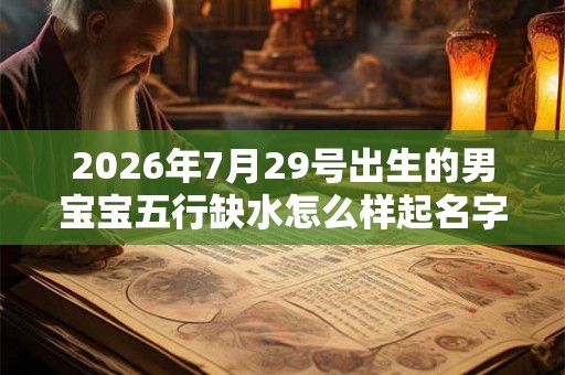 2026年7月29号出生的男宝宝五行缺水怎么样起名字