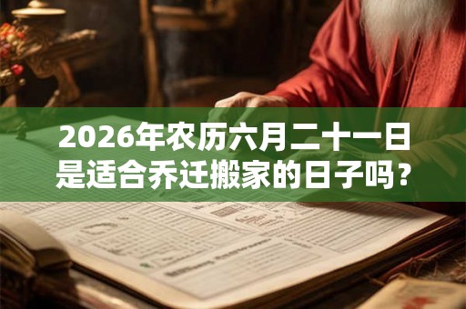 2026年农历六月二十一日是适合乔迁搬家的日子吗？