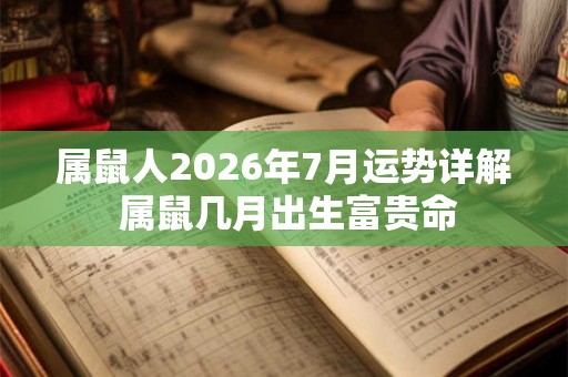 属鼠人2026年7月运势详解 属鼠几月出生富贵命
