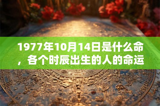 1977年10月14日是什么命，各个时辰出生的人的命运