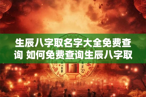 生辰八字取名字大全免费查询 如何免费查询生辰八字取名字