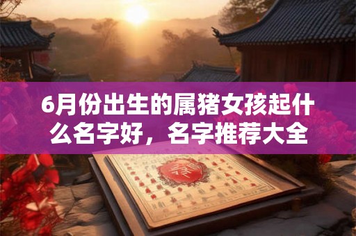 6月份出生的属猪女孩起什么名字好，名字推荐大全