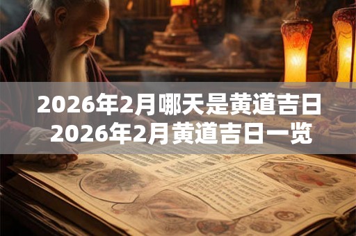 2026年2月哪天是黄道吉日 2026年2月黄道吉日一览表