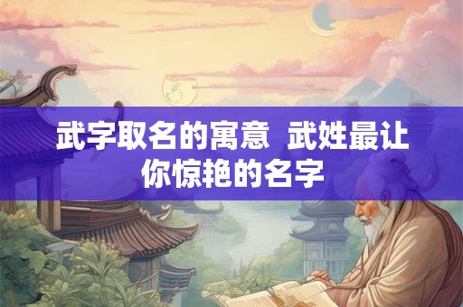 武字取名的寓意 武姓最让你惊艳的名字 武字取名的寓意 武姓最让你惊艳的名字