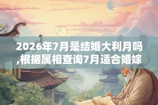 2026年7月是结婚大利月吗,根据属相查询7月适合婚嫁的日子
