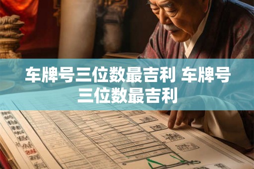 车牌号三位数最吉利 车牌号三位数最吉利