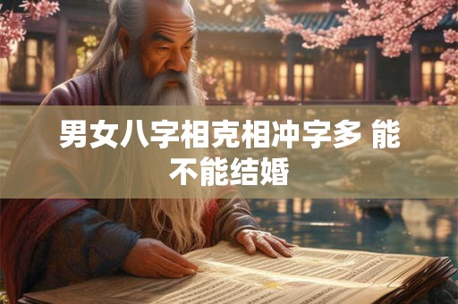 男女八字相克相冲字多 能不能结婚 男女八字相克相冲字多 能不能结婚