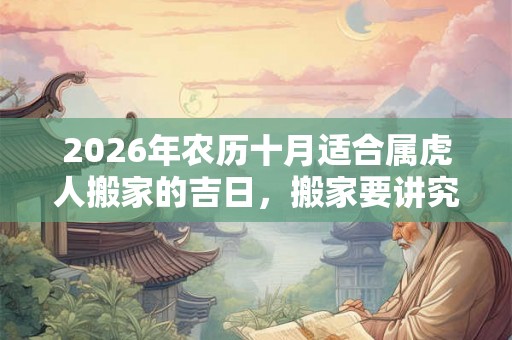 2026年农历十月适合属虎人搬家的吉日，搬家要讲究什么？