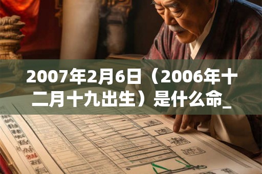 2007年2月6日（2006年十二月十九出生）是什么命_命运如何
