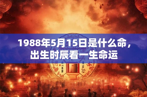1988年5月15日是什么命，出生时辰看一生命运