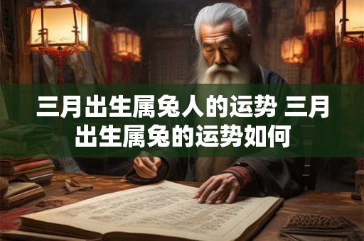 三月出生属兔人的运势 三月出生属兔的运势如何