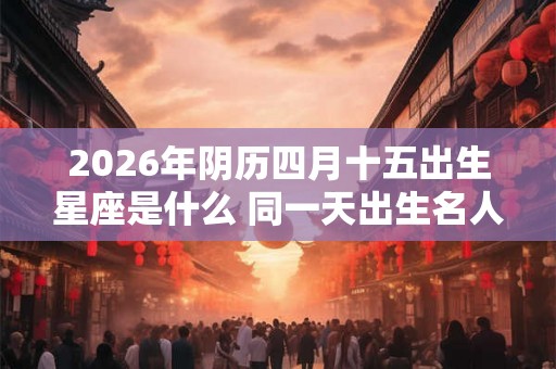 2026年阴历四月十五出生星座是什么 同一天出生名人介绍
