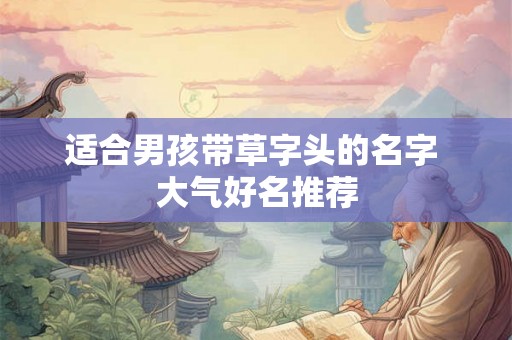 适合男孩带草字头的名字 大气好名推荐