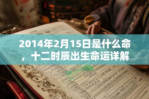 2014年2月15日是什么命，十二时辰出生命运详解