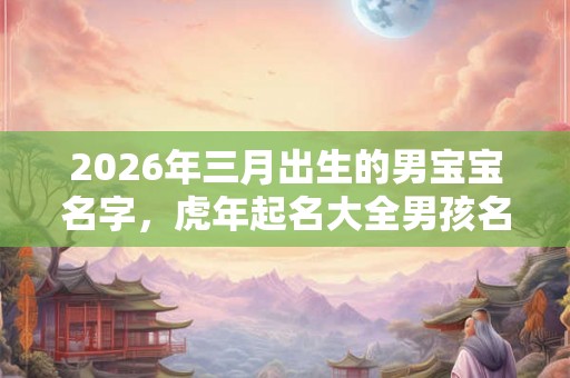 2026年三月出生的男宝宝名字，虎年起名大全男孩名字