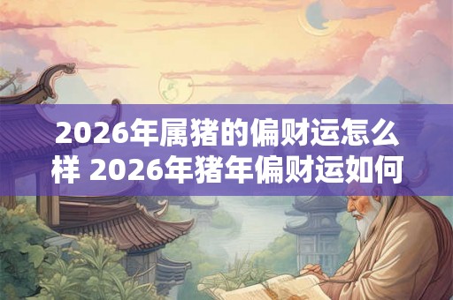 2026年属猪的偏财运怎么样 2026年猪年偏财运如何