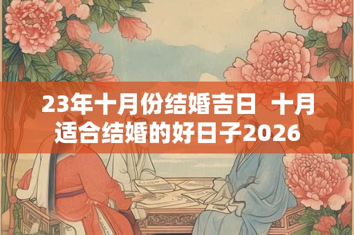 23年十月份结婚吉日  十月适合结婚的好日子2026