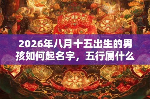 2026年八月十五出生的男孩如何起名字，五行属什么