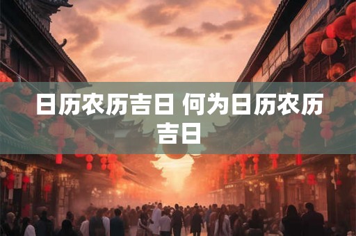 日历农历吉日 何为日历农历吉日