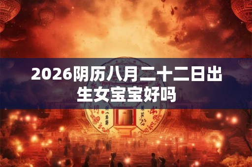 2026阴历八月二十二日出生女宝宝好吗