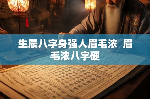 生辰八字身强人眉毛浓 眉毛浓八字硬 生辰八字身强人眉毛浓 眉毛浓八字硬