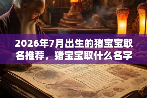 2026年7月出生的猪宝宝取名推荐，猪宝宝取什么名字好听？