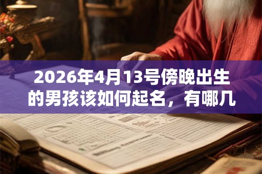 2026年4月13号傍晚出生的男孩该如何起名，有哪几种方法？