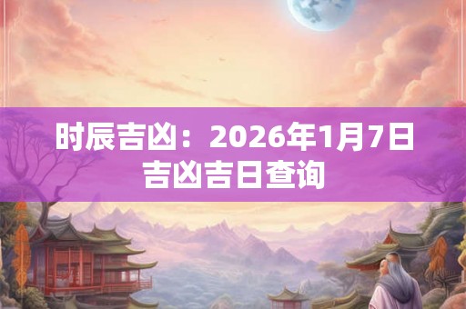时辰吉凶：2026年1月7日吉凶吉日查询