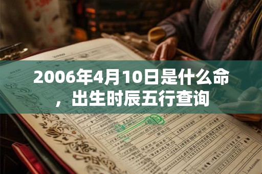 2006年4月10日是什么命,出生时辰五行查询 2006年4月10日是什么命,出生时辰五行查询