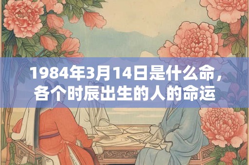 1984年3月14日是什么命，各个时辰出生的人的命运