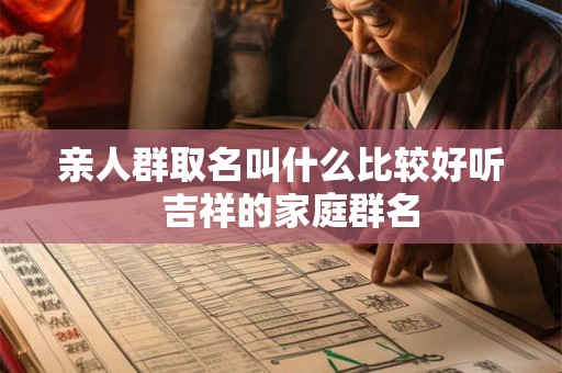 亲人群取名叫什么比较好听  吉祥的家庭群名