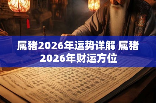 属猪2026年运势详解 属猪2026年财运方位