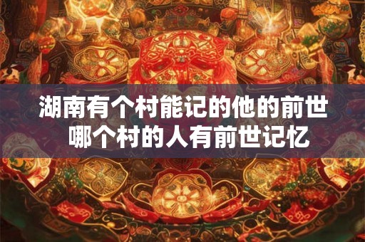 湖南有个村能记的他的前世 哪个村的人有前世记忆 湖南有个村能记的他的前世 哪个村的人有前世记忆