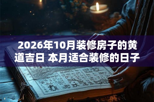 2026年10月装修房子的黄道吉日 本月适合装修的日子