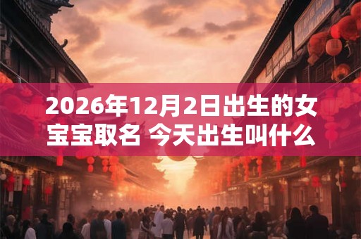 2026年12月2日出生的女宝宝取名 今天出生叫什么名字好