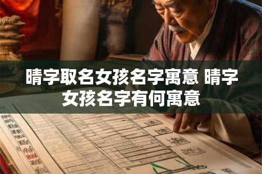 晴字取名女孩名字寓意 晴字女孩名字有何寓意