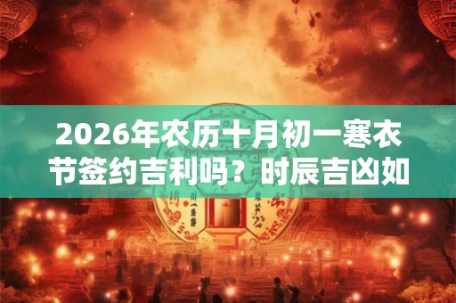 2026年农历十月初一寒衣节签约吉利吗？时辰吉凶如何？