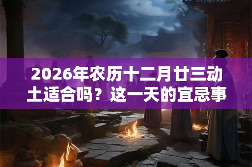 2026年农历十二月廿三动土适合吗?这一天的宜忌事项是什么? 2026年农历十二月廿三动土适合吗?这一天的宜忌事项是什么?