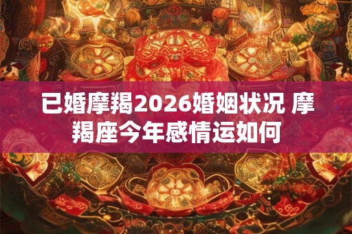 已婚摩羯2026婚姻状况 摩羯座今年感情运如何