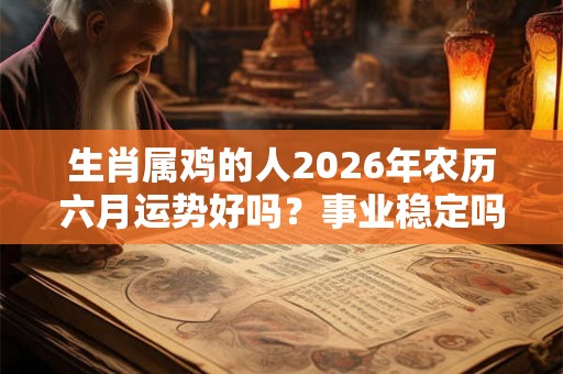 生肖属鸡的人2026年农历六月运势好吗?事业稳定吗? 生肖属鸡的人2026年农历六月运势好吗?事业稳定吗?