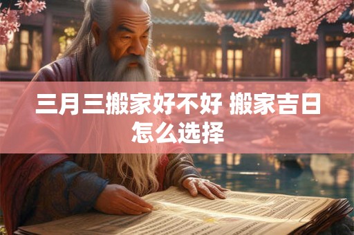 三月三搬家好不好 搬家吉日怎么选择