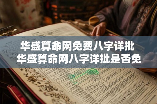 华盛算命网免费八字详批 华盛算命网八字详批是否免费