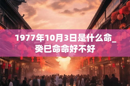 1977年10月3日是什么命_癸巳命命好不好