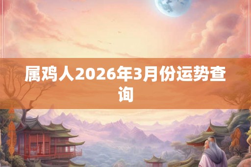 属鸡人2026年3月份运势查询