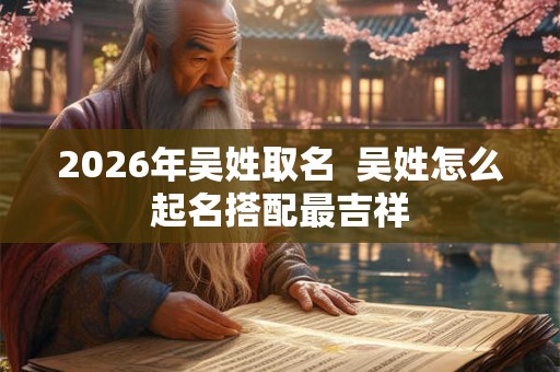 2026年吴姓取名  吴姓怎么起名搭配最吉祥