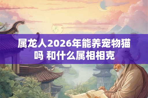 属龙人2026年能养宠物猫吗 和什么属相相克 属龙人2026年能养宠物猫吗 和什么属相相克