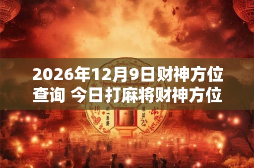 2026年12月9日财神方位查询 今日打麻将财神方位一览表